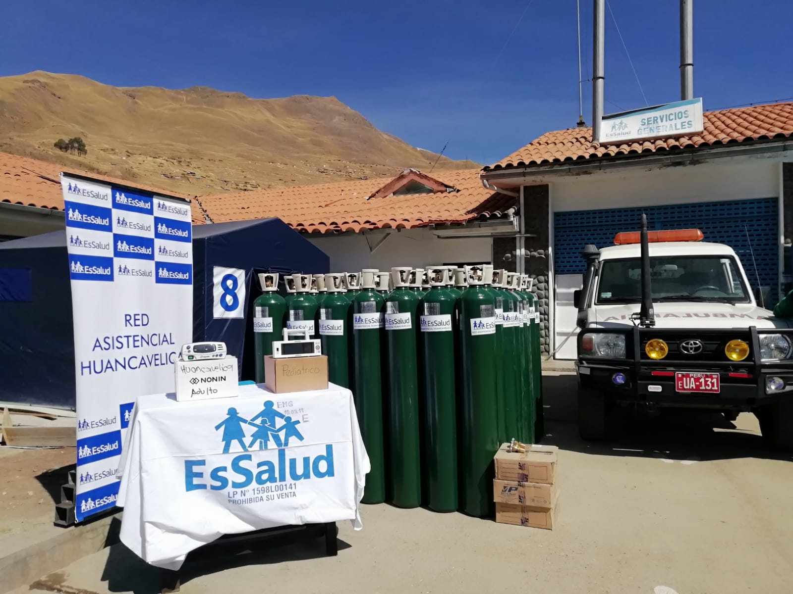Setenta balones de oxígeno serán destinados a EsSalud Huancavelica para enfrentar al Covid-19