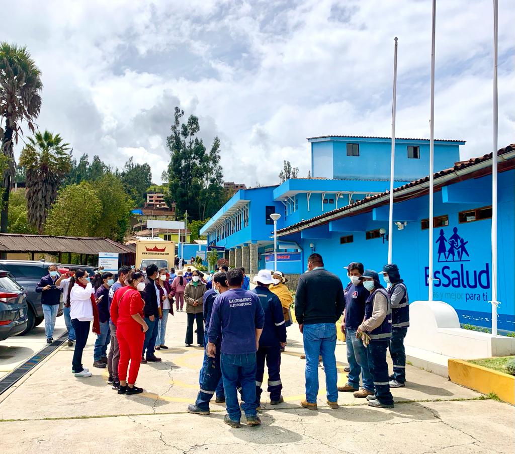 Essalud - EsSalud Huaraz realiza primer simulacro de sismo 2022