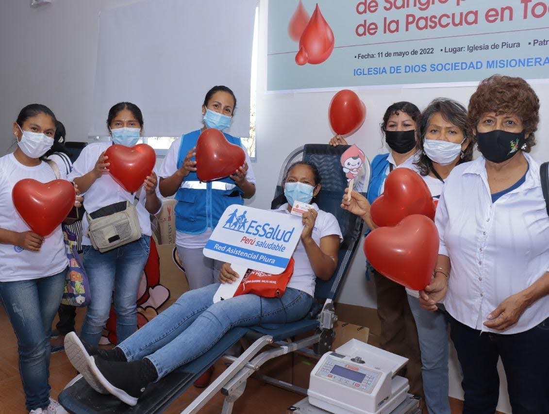 EsSalud Piura recibe donación de sangre de miembros de Iglesia coreana