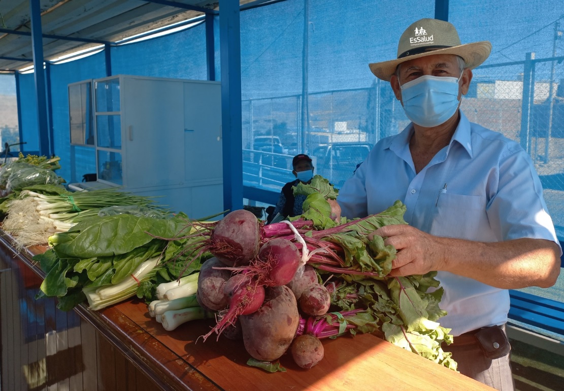 Adultos Mayores de EsSalud Moquegua realizan exposición de hortalizas