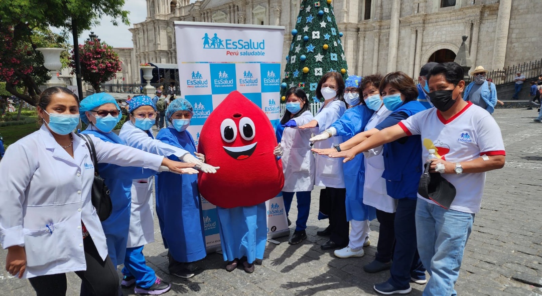 Essalud - EsSalud Arequipa participó en campaña de donación voluntaria de sangre